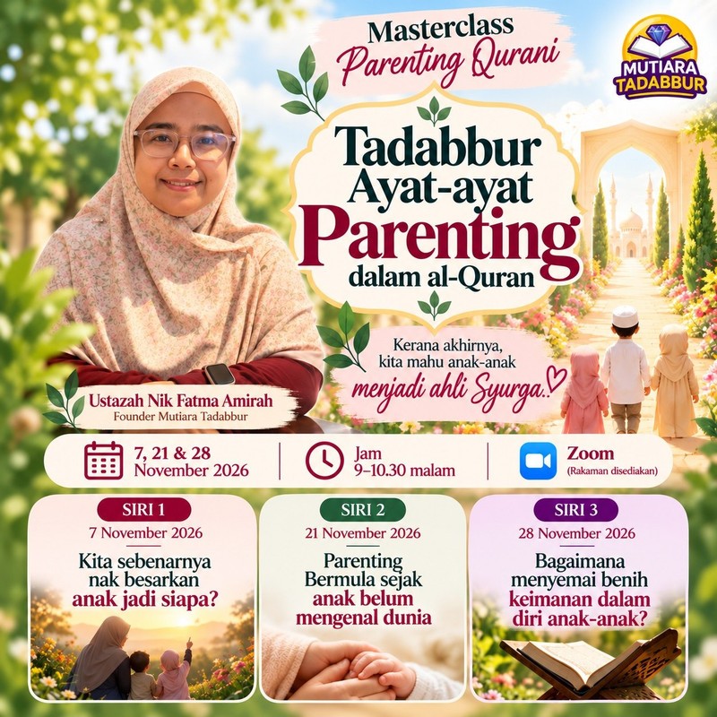 Poster rasmi Masterclass Parenting Qurani
